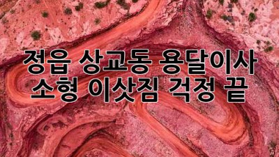정읍 상교동 용달이사: 소형 이삿짐 걱정 끝!